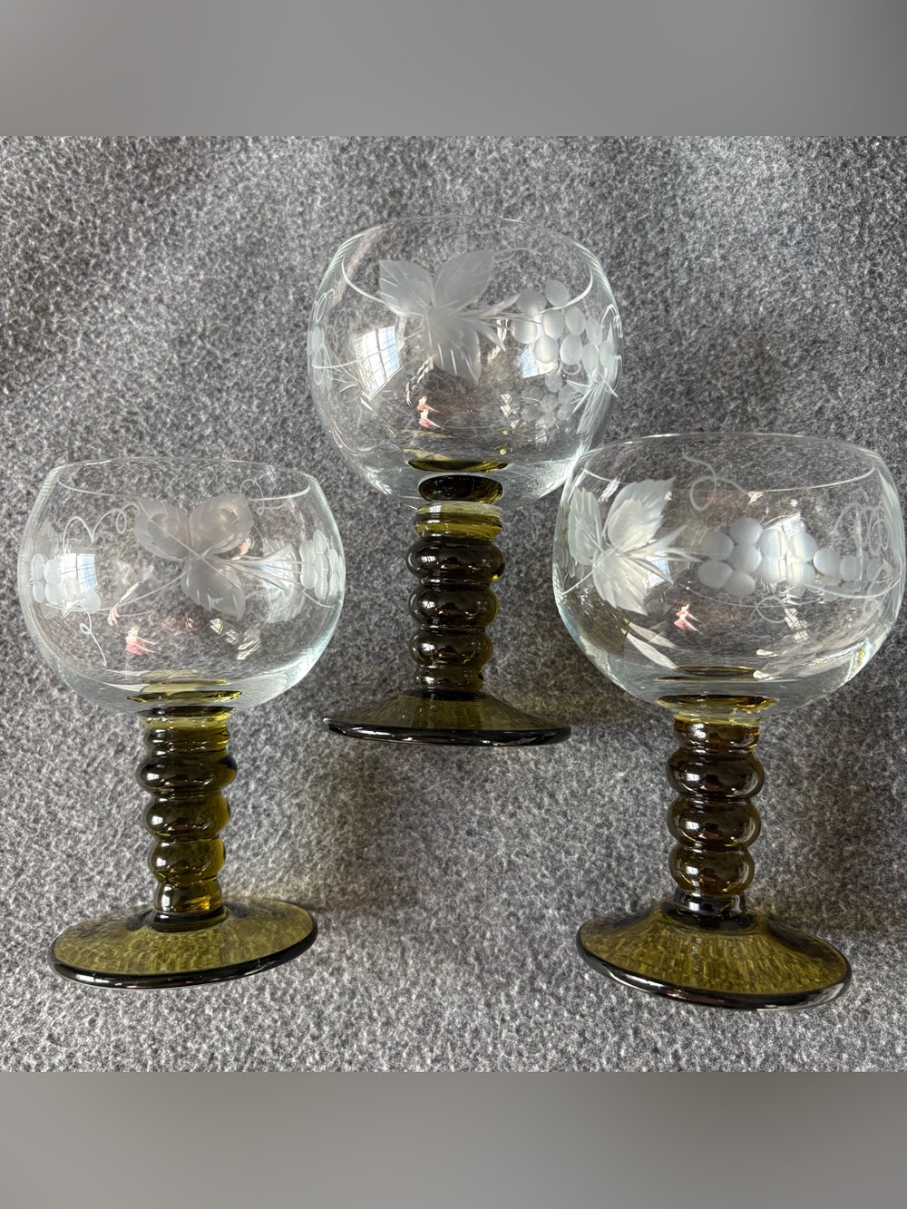 Set of 3 Vintage Roemer Wine Glasses